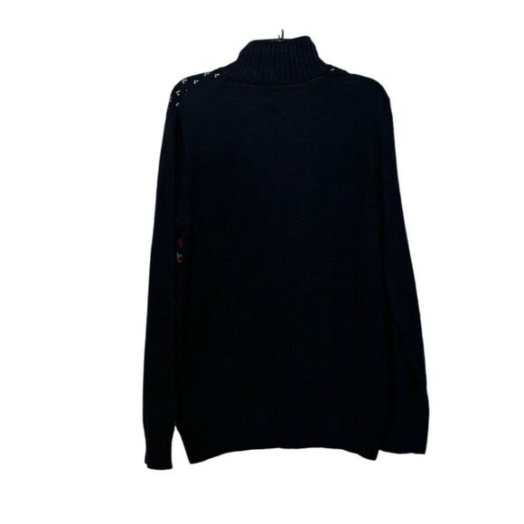 IZOD Boys Reindeer Fairisle 3 Button Sweater, Black - Picture 10 of 11